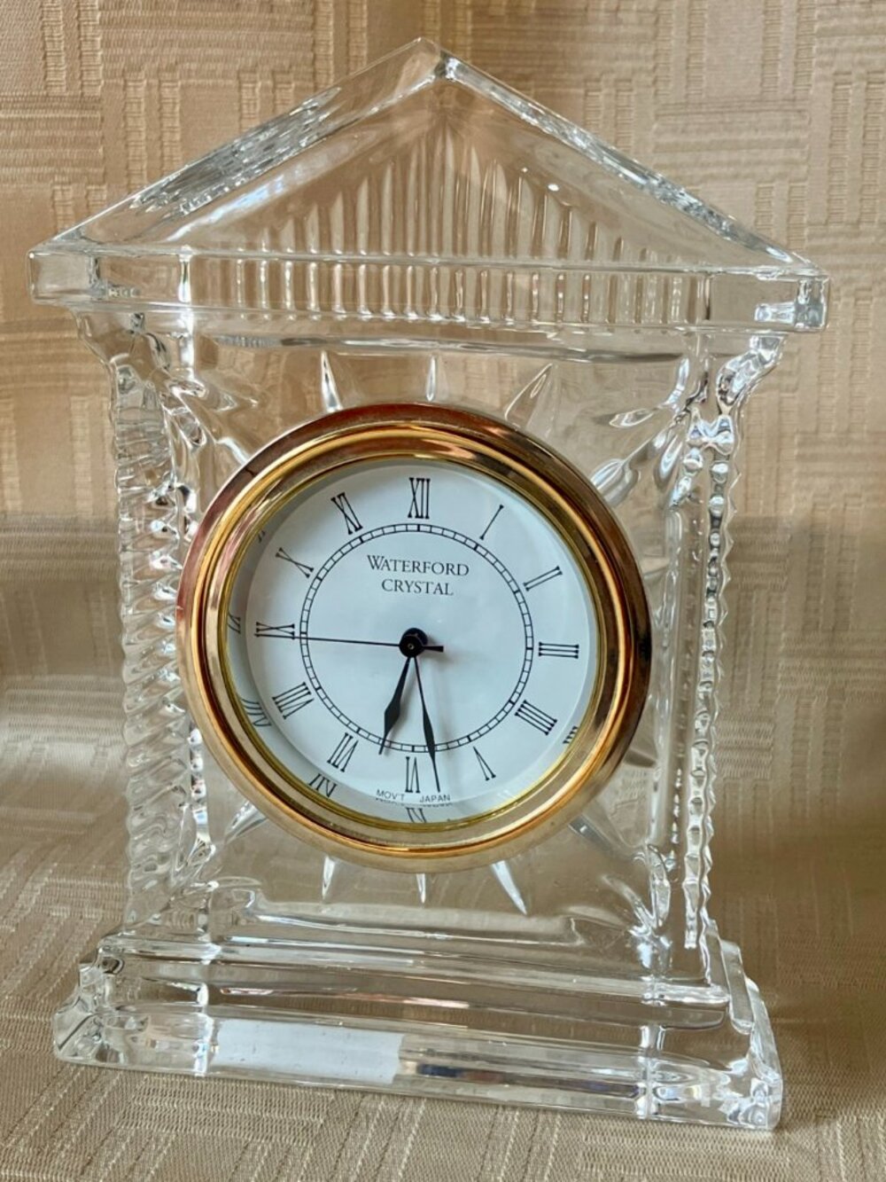 Vintage Waterford Crystal Acropolis Mantle/Shelf Clock 6.5"h New Battery & Works
